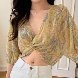 Tropical Blouse/Crop Top: SHEIN